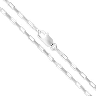 Superior Silver 1.7mm diamond-cut long box chain in polished 925 sterling silver with a secure lobster clasp.