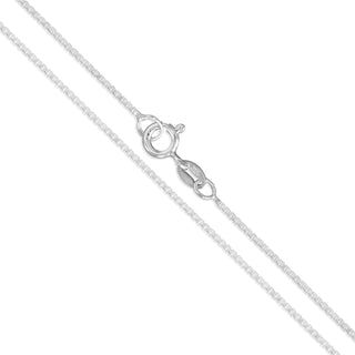 Superior Silver 1mm diamond-cut box chain necklace in 925 sterling silver with a spring ring clasp