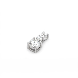 Superior Silver double drop round Moissanite pendant in 925 sterling silver with 0.7ct VVS D stones