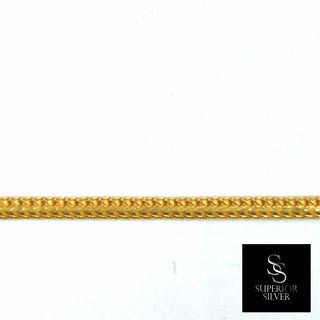 Superior Silver 22-inch flat Franco chain in 14kt yellow gold over 925 sterling silver with a polished finish