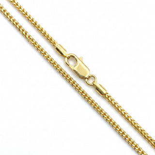Superior Silver 22-inch flat Franco chain necklace in 14kt yellow gold over 925 sterling silver with a lobster clasp