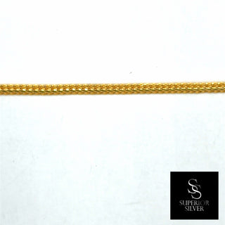 Superior Silver 14kt yellow gold over 925 sterling silver 3.07mm flat Franco chain necklace
