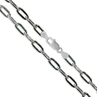 Superior Silver 5.8mm flat paper clip chain necklace crafted in polished 925 sterling silver with a lobster clasp.