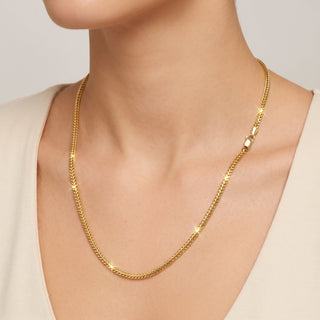 Superior Silver 20-inch Franco link chain in 14kt yellow gold over solid 925 sterling silver with a lobster clasp.