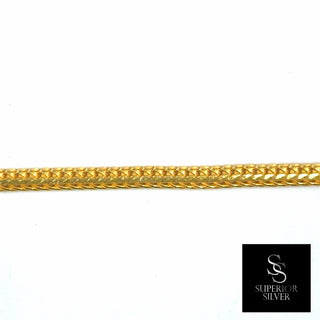 Superior Silver 20-inch Franco link chain crafted from 14kt yellow gold over solid 925 sterling silver.