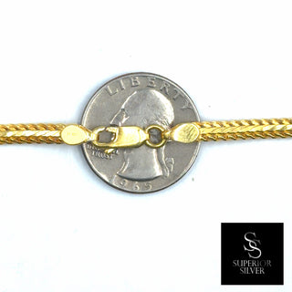 Superior Silver 14kt yellow gold over 925 sterling silver 4.03mm Franco link chain with a lobster clasp
