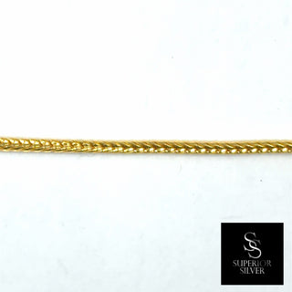 Superior Silver 20-inch Franco link chain crafted from 14kt yellow gold over solid 925 sterling silver