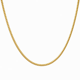 Superior Silver 20-inch Franco link chain in 14kt yellow gold over 925 sterling silver with a polished finish.