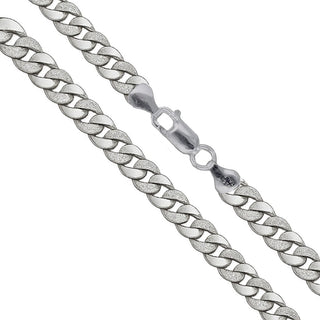 Superior Silver 8.2mm frosted Miami Cuban chain crafted from 925 sterling silver with a secure lobster clasp.
