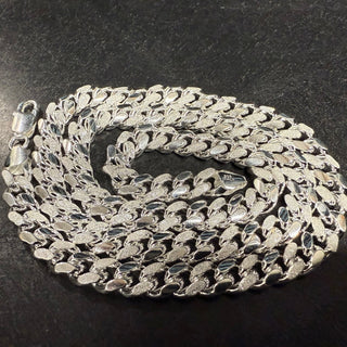 Superior Silver 8.2mm frosted Miami Cuban link chain crafted from 925 sterling silver with a lobster clasp.