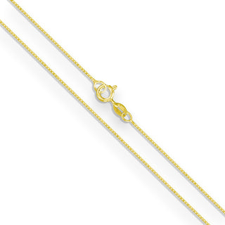 Superior Silver 1mm gold plated sterling silver diamond-cut box chain with a lobster clasp
