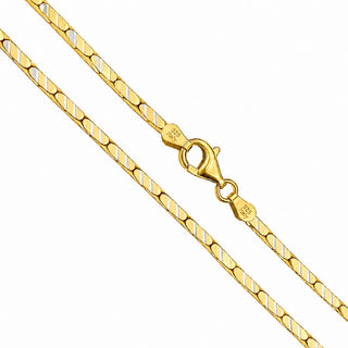 Superior Silver 2mm diamond-cut cardano bracelet in gold-plated 925 sterling silver with a lobster clasp.