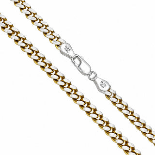 Superior Silver 4.9mm Miami Cuban chain in gold-plated 925 sterling silver with a lobster clasp, made in Italy.