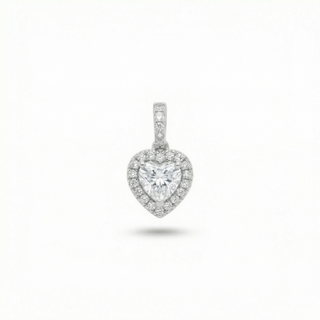 Heart-Cut Halo with Hidden Halo Moissanite Pendant.