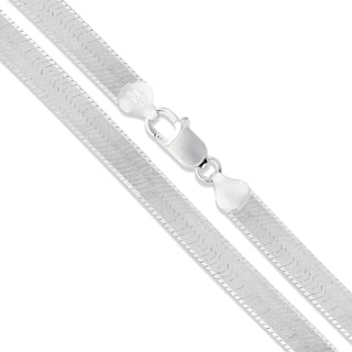 Superior Silver 4.3mm herringbone chain necklace crafted from polished 925 sterling silver with a lobster clasp.