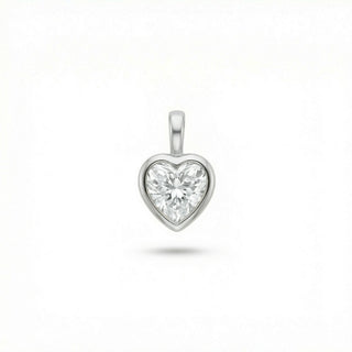 Classic Heart Bezel Set Moissanite Pendant