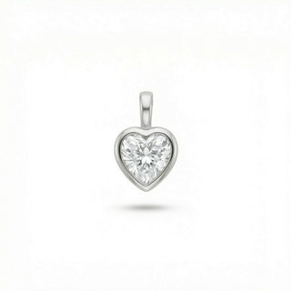 Classic Heart Bezel Set Moissanite Pendant view 5