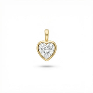 Classic Heart Bezel Set Moissanite Pendant