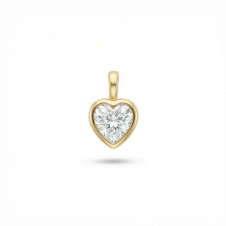 Classic Heart Bezel Set Moissanite Pendant view 6
