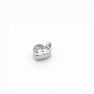 Classic Heart Bezel Set Moissanite Pendant view 3