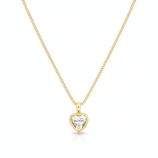 Classic Heart Bezel Set Moissanite Pendant