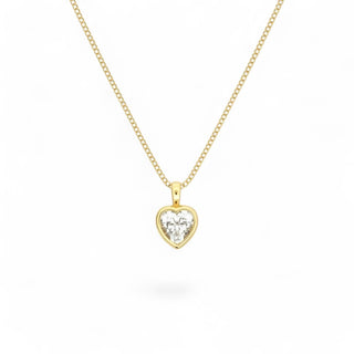 Classic Heart Bezel Set Moissanite Pendant