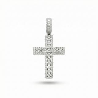 Iced Out Cross 2.5CT Moissanite 925 Sterling Silver or Gold Vermeil