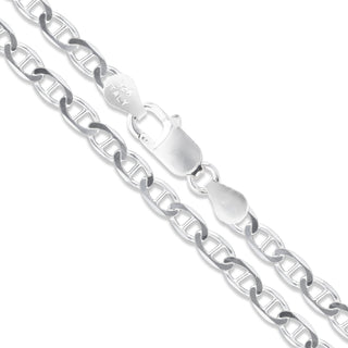 Superior Silver 10.2mm marina chain necklace crafted from polished 925 sterling silver with a lobster claw clasp.