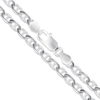 Superior Silver 4.5mm marina chain necklace crafted from polished 925 sterling silver with a secure lobster clasp.