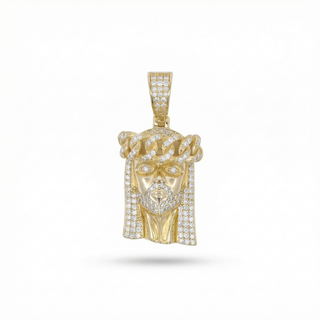 Moissanite Jesus Pendant Iced Out VVS 2.2CT 925 Sterling Silver or Gold Vermeil