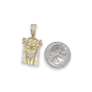 Moissanite Jesus Pendant Iced Out VVS 2.2CT 925 Sterling Silver or Gold Vermeil