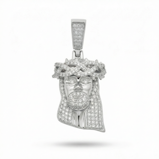 1.55 ct Iced Out Jesus Pendant with VVS D Moissanite Stones