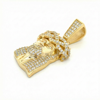 1.55 ct Iced Out Jesus Pendant with VVS D Moissanite Stones