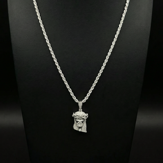 1.55 ct Iced Out Jesus Pendant with VVS D Moissanite Stones