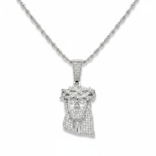 1.55 ct Iced Out Jesus Pendant with VVS D Moissanite Stones