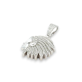Native American Cheif Iced Out VVS 1.5CT Moissanite 925 Sterling Silver or Gold Vermeil