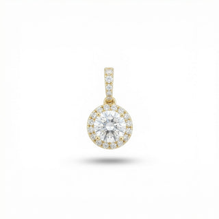.5 CT Round Halo + Hidden Halo Cushion Moissanite VVS D Pendant view 8
