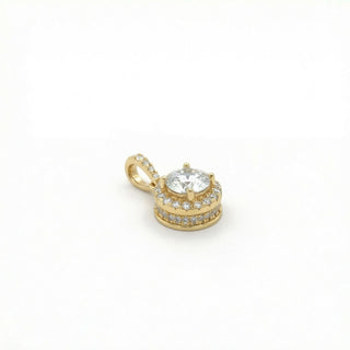 .5 CT Round Halo + Hidden Halo Cushion Moissanite VVS D Pendant view 3
