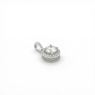 .5 CT Round Halo + Hidden Halo Cushion Moissanite VVS D Pendant view 4