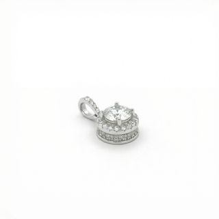 .5 CT Round Halo + Hidden Halo Cushion Moissanite VVS D Pendant