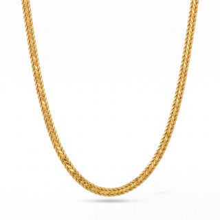 Superior Silver 24-inch rounded Franco link chain in 14kt yellow gold over 925 sterling silver with polished finish