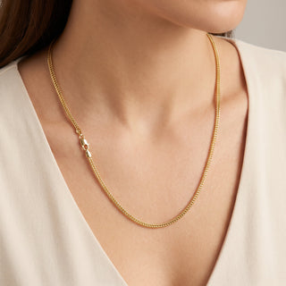 Superior Silver 24-inch rounded Franco chain necklace in 14kt yellow gold over 925 sterling silver with lobster clasp