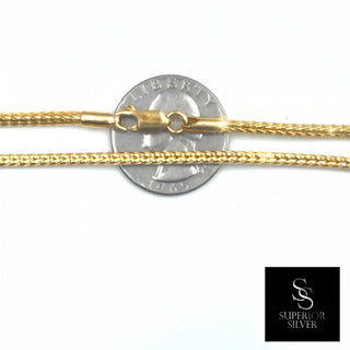 Superior Silver 26-inch rounded Franco chain in 14kt yellow gold over 925 sterling silver with a lobster clasp