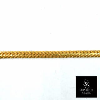 Superior Silver 24-inch rounded Franco chain in 14kt yellow gold over solid 925 sterling silver with polished finish.