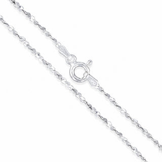Superior Silver serpentine chain necklace in polished 925 sterling silver