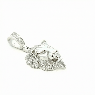 Iced Out Lions Head Moissanite VVS D Pendant with Solid 925 Sterling Silver