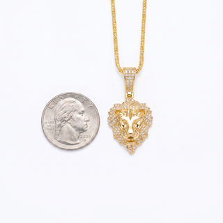 Iced Out Lions Head Moissanite VVS D Pendant with Solid 925 Sterling Silver
