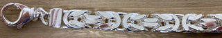 Superior Silver 10mm square byzantine chain bracelet in polished 925 sterling silver with a lobster clasp.