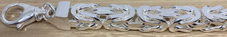 Superior Silver 10mm square byzantine chain bracelet crafted in polished 925 sterling silver with a lobster clasp.