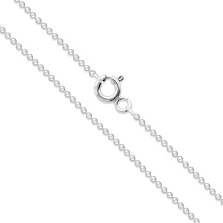 Superior Silver 1.2mm bead chain necklace crafted in polished 925 sterling silver with a secure spring ring clasp.